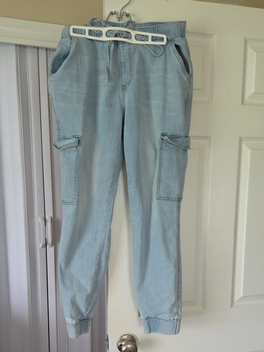Ashley Mason Light Blue Cargo Boyfriend Jeans